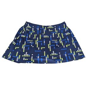 Tail Athletic Skirt M Navy Blue Neon Yellow Geometric Ruffle Tennis Golf Skort